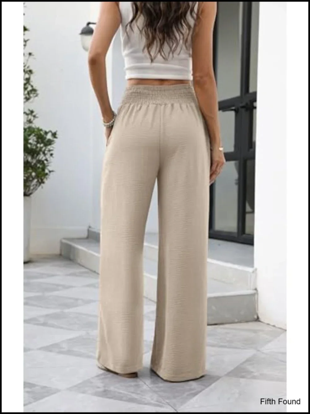 High Waist Wide Leg Trousers with Pockets Casual Lounge Palazzo Pants
